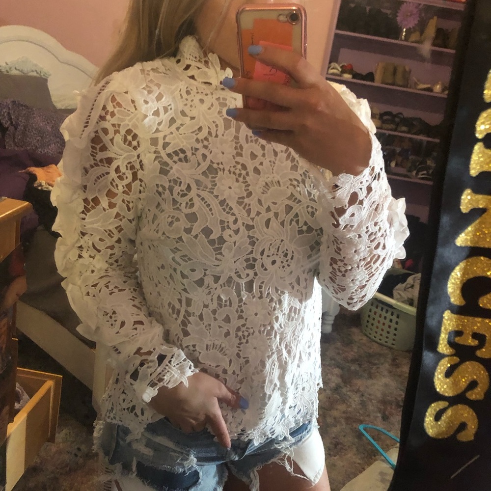 Apricot lane lace top